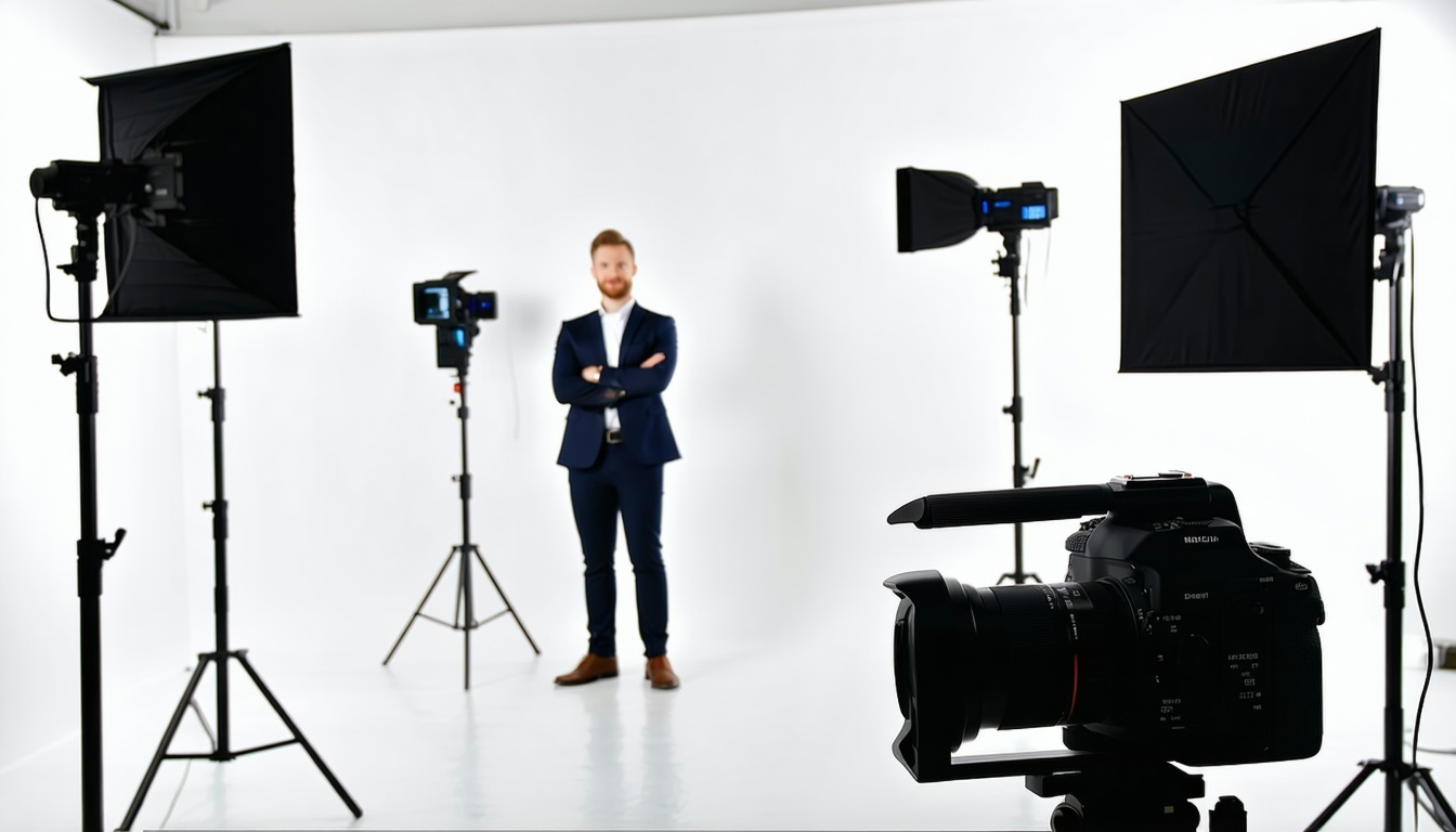 Executive thought leadership video shoot with high-quality lighting and professional setup